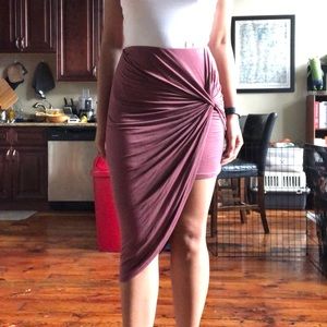 Dusty Rose Asymmetrical Twist skirt